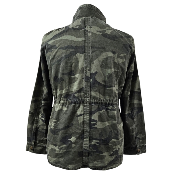 41 Hawthorn Brennan Army Green Camo Cargo 100% Cotton Utility Jacket Stitch Fix - Picture 2 of 9